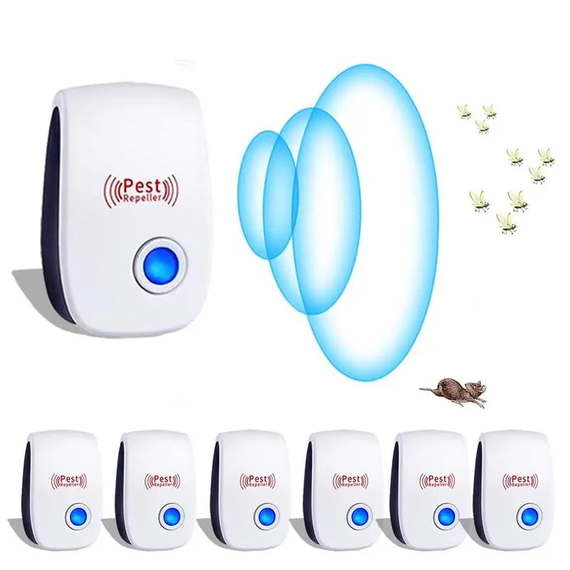 6 Packs Ultrasonic Pest Control Repeller, Electronic Pest Repellent Plug in Indoor for Insect Roaches Spider Ant Bug Mosquito Mouse Repellent for House Kitchen Garage Warehouse ultrasonic pest