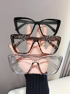 Unisex Fashion Lightweight Cat Eye Glasses Frame, High Quality Eyeglasses, Transparent PC Material, Suitable for All Seasons, Stylish Accessory