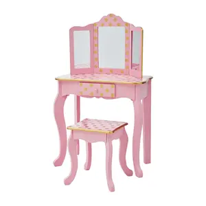 Polka Dot Prints Play Vanity Set Pink / Rose Gold