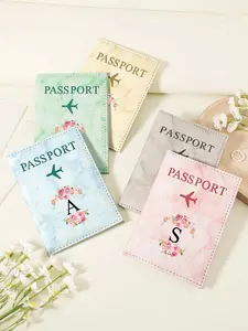 Fashionable Flower Pattern Passport Case, Multi Card PU Passport Cover with Twist Closure, Couple Passport Clip for Easy Storage of ID Cards, License Covers
