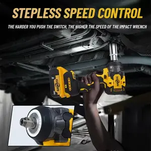 Compatible with 20V batteries; cordless electric impact wrench with 450 N·m / 330 lb·ft torque and 330 ft length, equipped with a brushless motor. Suitable for car and home repairs.