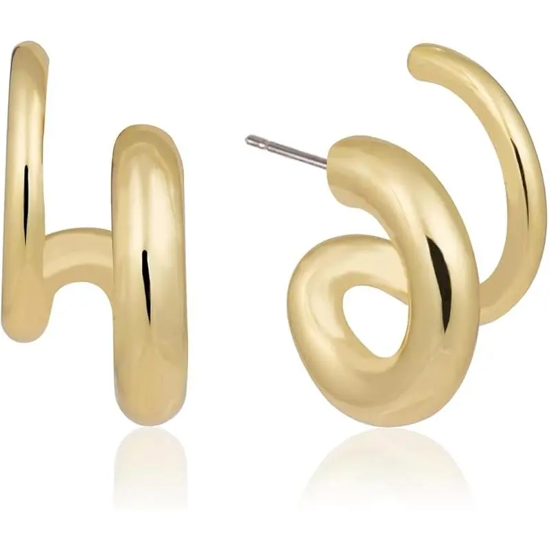 Small Double Huggie Hoops