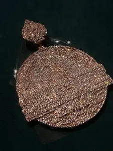 Hip Hop Ice Circle Pendant Round Pyroxene Pendant Charm VVS Pyroxene Diamond Pendant Necklace Mystery Pendant