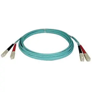 Tripp Lite Fiber Optic Duplex Patch Cable 6.56ft 2 x SC 2 x SC Fiber Optic Duplex Cable Multimode Aqua Blue N806-02M