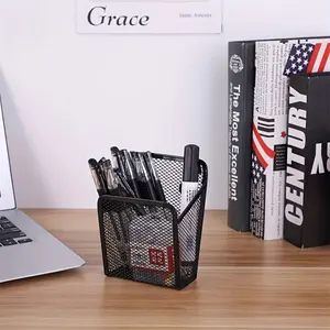 Iron Wire Mesh Magnetic Pen Holder for Whiteboard Fridge, Single Compartment Design, Versatile Use in Various Scenarios