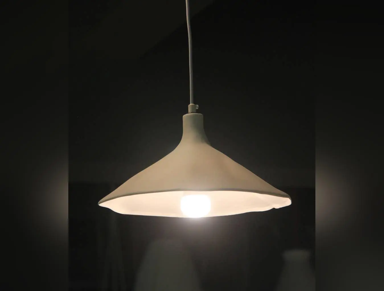 Minimalist Porcelain Organic Shape Pendant Lamp, Indoor Home Lighting Fixture for Decor & Supplies
