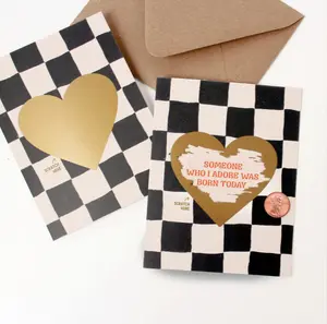 Scratch Off Birthday Greeting Card | Cute Heart Birthday Card, Interactive Surprise Card with Envelope