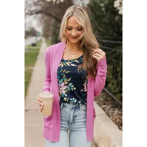 On The Agenda Knit Cardigan- Orchid