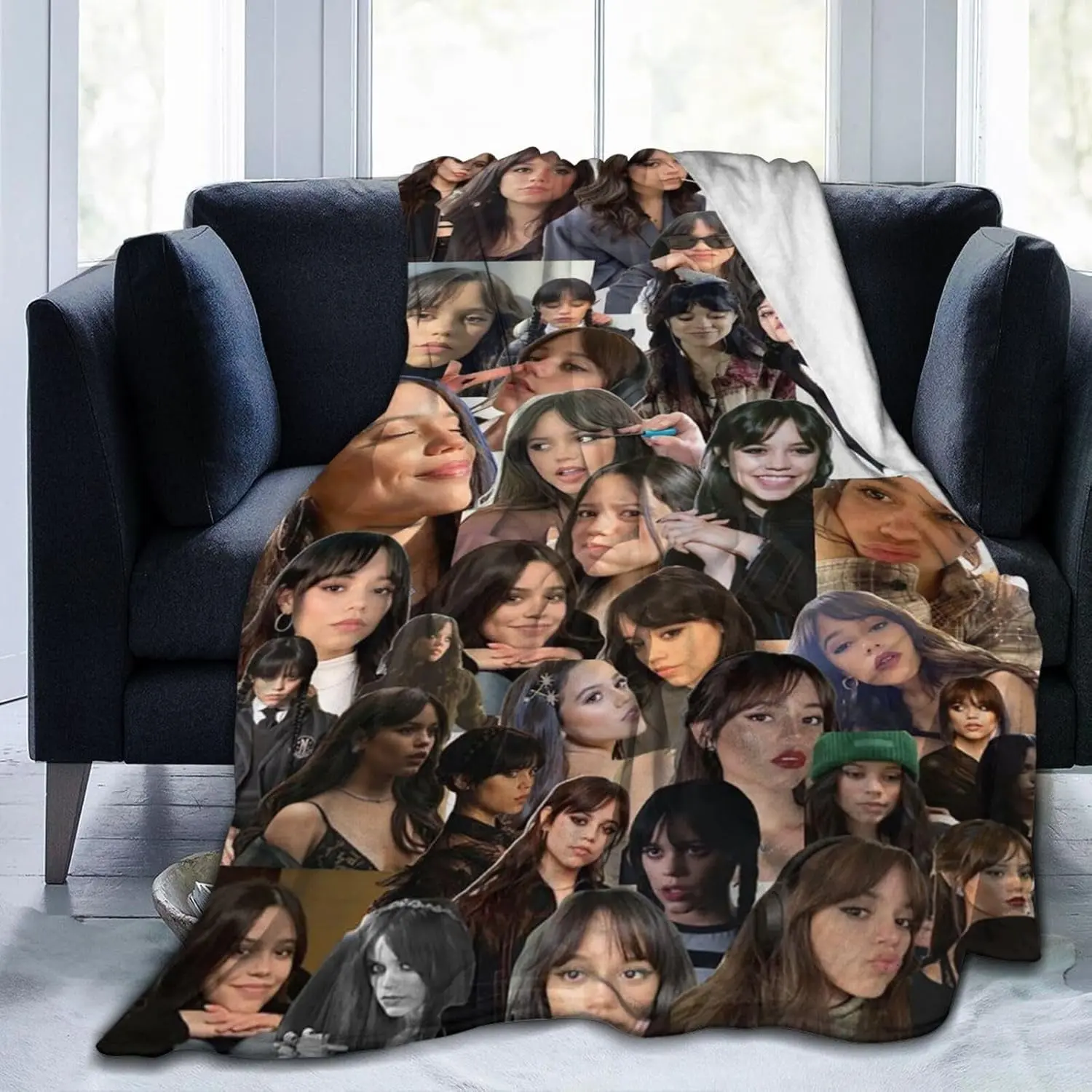 Jenna Ortega Blanket Anti-pilling Throw Blanket Plush Blanket Lightweight & Ultra-soft, Warm & Comfy Flannel Fleece Blanket for Couch, Bed, Sofa, 60x80, Multi-Use