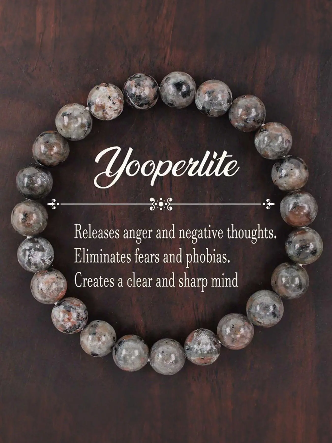 Healing Crystal Bracelet, Energy Healing Bracelet, Round Stone Beaded Bracelet for Release Anger & Fear, Clear Negative Thoughts Stone for Mental Clarity & Emotional Balance, Stackable Bracelets, Crystals Bracelets, Healing Crystal Jewelry