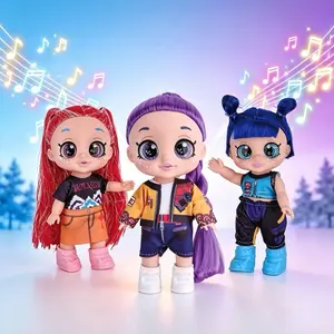 13-inch Kpop Idol Girl Group Doll Toys, Rumi Mira Zoey Anime Action Figure Dolls, Articulated Figures, 5D Sparkling Eyes, with Music, Articulated Joints, Fan Collection & Little Girls' Holiday Gift