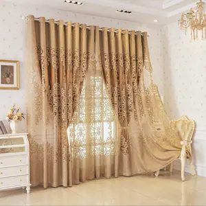 2pcs(Luxury Blackout) double-layer Heavy Window Curtain, Blackout Window Cover, suitable for European, Asian styles, ideal for living rooms, dining rooms, offices, easy to install with perforations