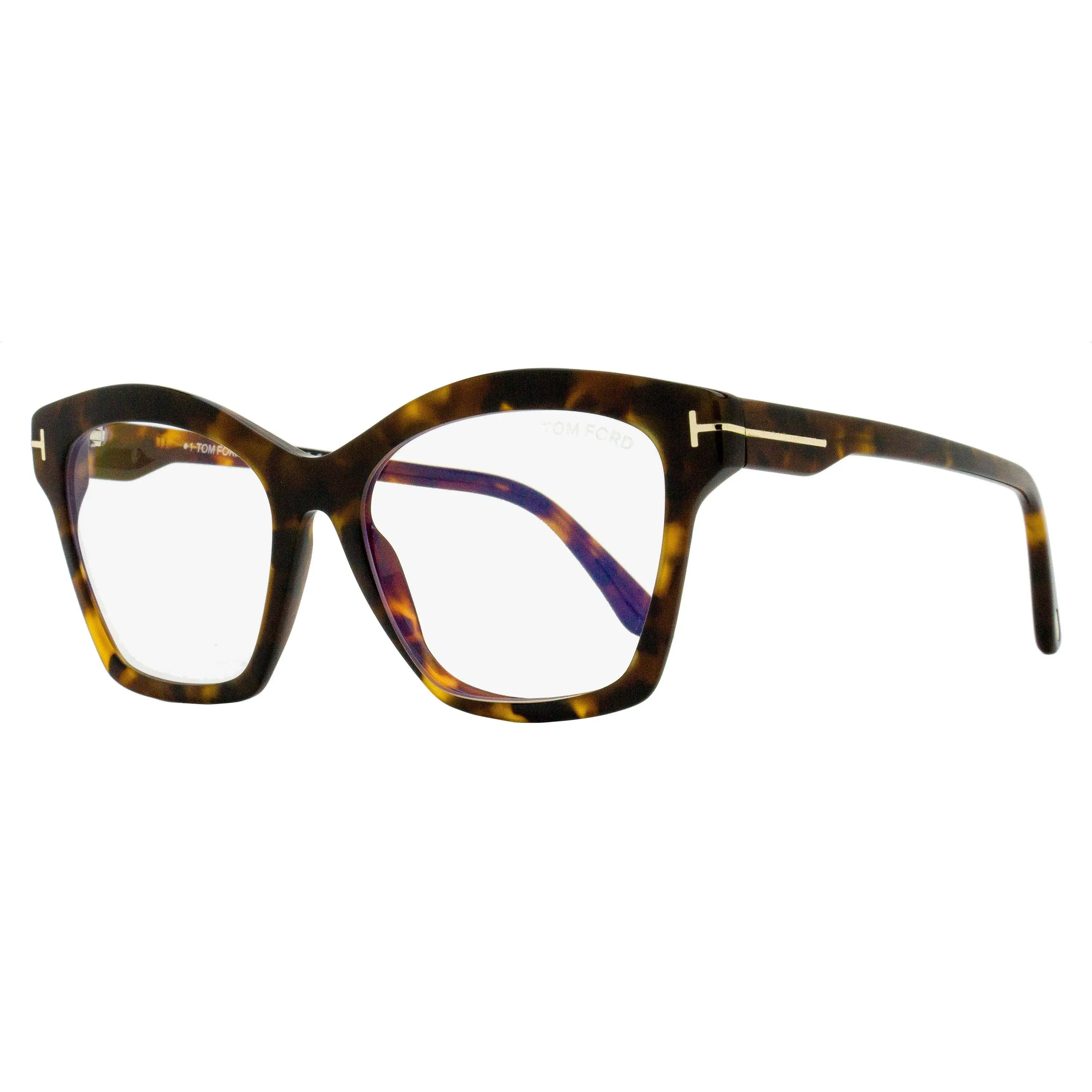 Tom Ford Square Blue-Light Blocking Eyeglass Frames, TF5965B 052 Havana 53mm, Classic Fashion Glasses, Stylish Eyeglass, Trendy Square Frame, Square Frames Eyeglass