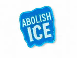 Abolish ICE Enamel Lapel Pin Soft Blue Dyed Metal 1" Size Butterfly Clutch Backing for Activists & Allies Immigration Rights Pin