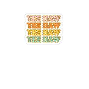 Retro YEEHAW Sticker, Western Rainbow Colors, Country Girl Decor, Laptop or Water Bottle Sticker, Party Favor, Rodeo Vibes