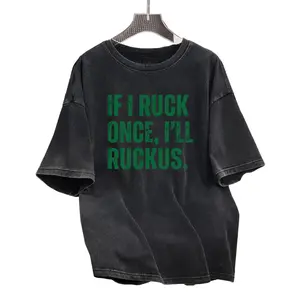 Fashionable Washed T-Shirt Featuring Iconic Ruckus Humor Graphic