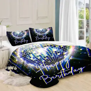 Disco Bedding Set with Zipper Closure, Includes Sheet & Pillowcases, Perfect for Birthday Parties, Year-Round Gift