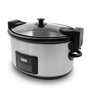 8.5qt Digital Slow Cooker with Locking Lid - Stainless Steel