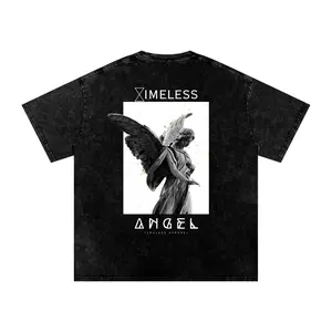 TIMELESS ANGEL Acid Wash Oversize T-Shirt - 250 GSM
