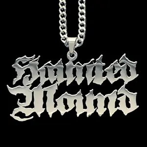 Haunted Mound Necklace 2" Mirror Polished Sematary Ghost Mountain HDOE Pendant in 316L Surgical Stainless Steel Chain with Free Gift Included