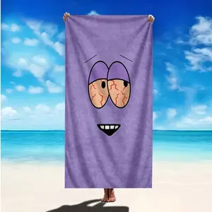 Fashionable and quirky cartoon eye pattern print design, ultra-fine fiber bath towel, beach towel, fast drying and soft, suitable for seaside vacations, pool parties, outdoor picnics, surfing, yoga, camping, fitness, sunbathing and other scenes