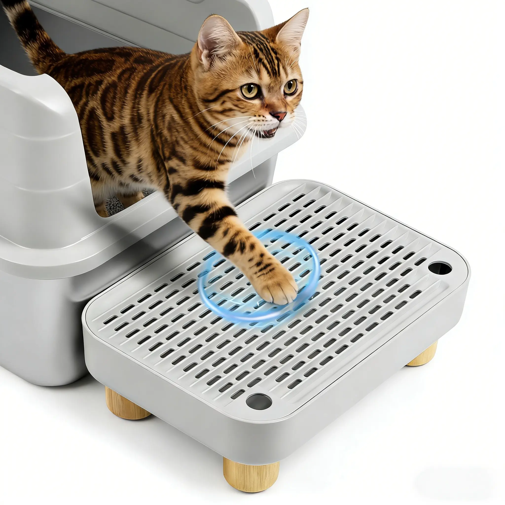 Cat Litter Box Ramp, Litter Box Step Mat with Filter Function for Self-Cleaning Cat Litter Box, Easy to Clean,Cats Pedal Step Stool Ideal for Kitten & Elderly Cats