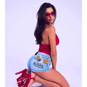 Windsor x Von Dutch Low-Rise Denim Shorts