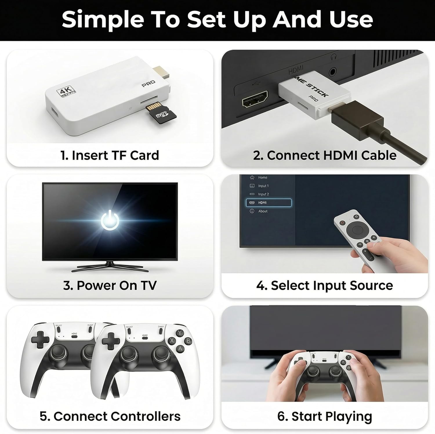 Retro Game Console with 20000+ Built-in Games, Mass Games, 19 Emulators 2 Wireless Controllers 4K Output & 64GB SD Card Perfect for Kids & Adults - Portable Gaming System