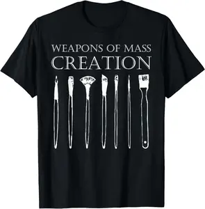 100% cotton Unisex Weapons Of Mass Creation Funny Art Brush Painter Artist T-Shirt