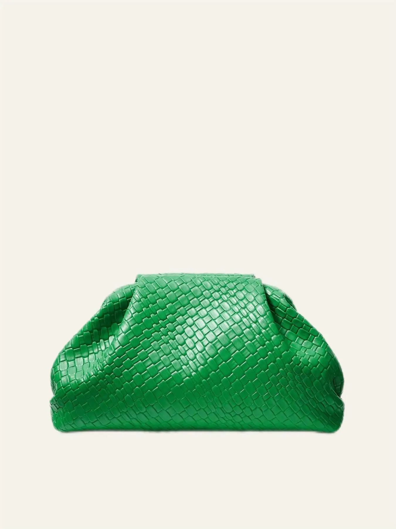 Women's Braid Textured Ruched Design Elegant Clutch, Fall Freshness Lightweight Pouch Evening Bag for Wedding Date Party Banquet, Casual Trendy Versa