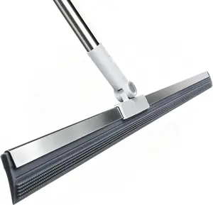 19.7'' Large Floor Squeegee with 51''-58'' Telescoping Stainless Steel Handle - Water Removal Squeegee Broom for Concrete, Tile, Epoxy, Garage, Driveway, Patio