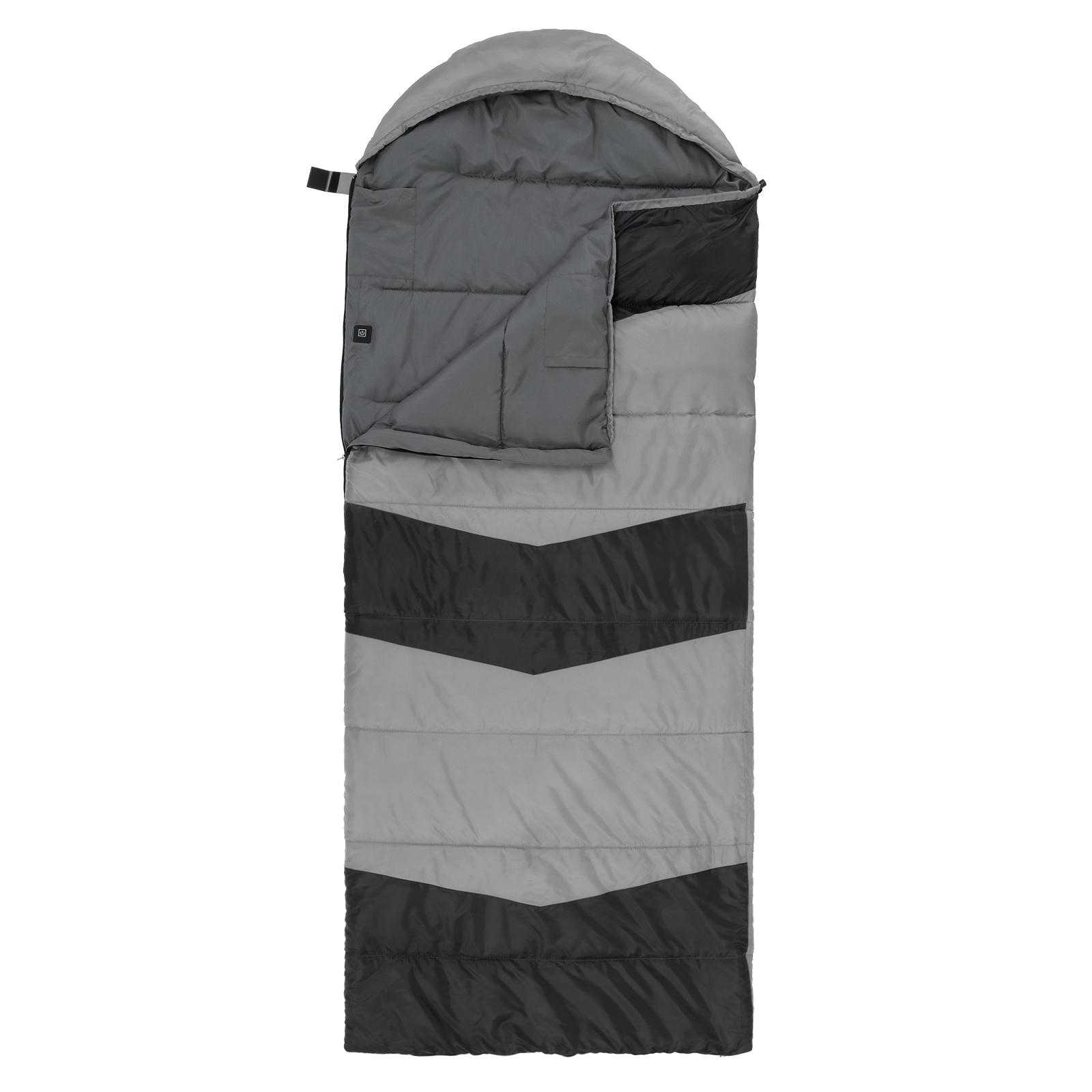 Rectangular Heated Sleeping Bag, Lightweight Sleeping Bag with Multi USB Powered Heating Pads, Waterproof Compact Envelope Sleeping Bag for Backpacking Hiking, Gray Rectangular Heated Sleeping Bag, Lightweight Sleeping Bag with Multi USB Powered Heating Pads, Waterproof Compact Envelope Sleeping Bag for Backpacking Hiking, Gray