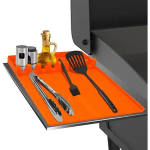 Spatula Mat, Large Grill Mat with Drip Pad, Heat Resistant Griddle Accessory, Griddle Mat for Outdoor Grill Kitchen Counter