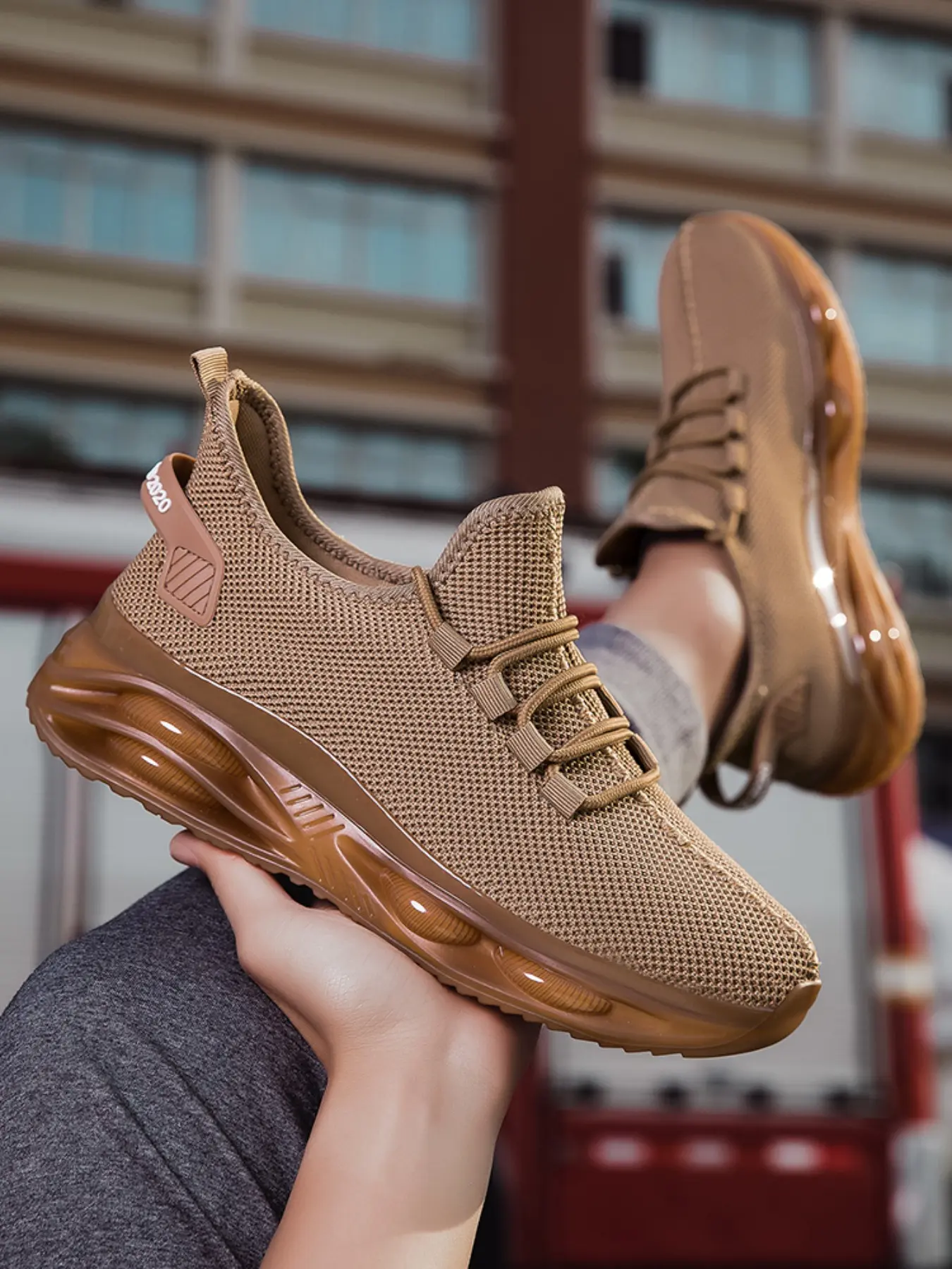 Men's Fashion Sports Shoes, Breathable Running Sneakers, Running Athletic Shoes, Workout Sneakers, Comfortable and Stylish, Flyknit Material, Anti-Slip, Daily Wear, Sporty Running Shoes, Running Trainers