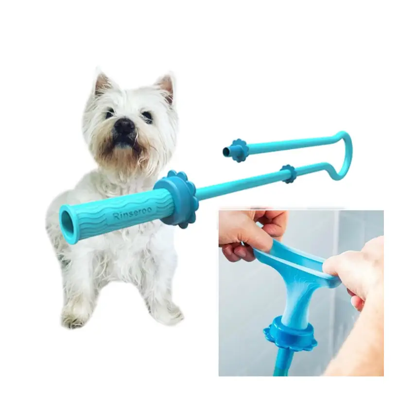 Rinseroo Pet Shower/Sink Hose Portable Easy to Use for Fast Pet Bathing & Grooming with 4" Wide Showerheads Included Portable Cleaner