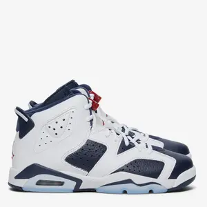 Nike Air Jordan 6 Retro Olympic White Varsity Red 384665-164 Youth Womens Shoes New