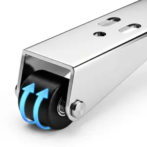 Heavy Duty Door Bottom Roller Guide, Stainless Steel Sliding Door Wheel with Rubber Roller, Smooth Glide Barn Door Floor Guide for Wood Doors, Closets & DIY Home Repair