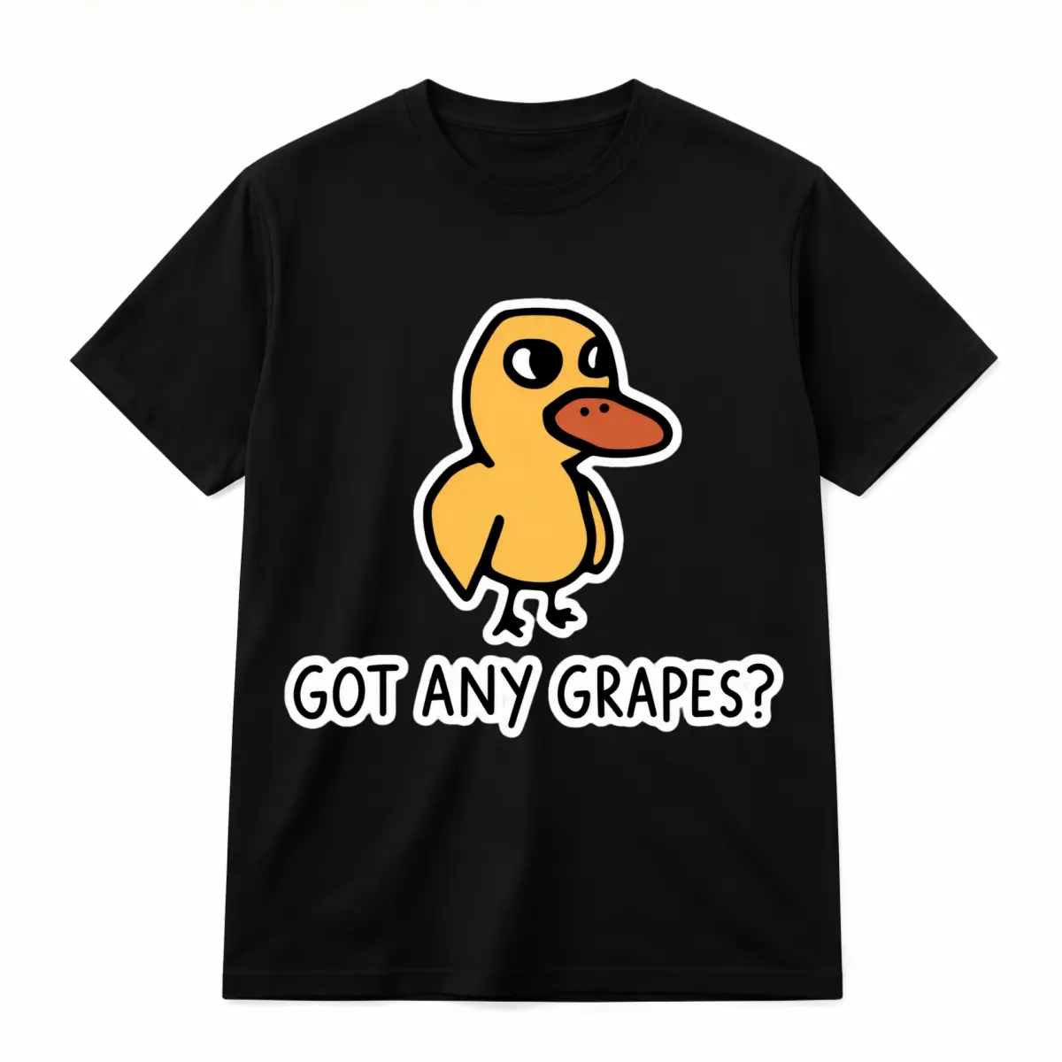 Cotton Oversized T-shirt Unisex Funny Meme T-Shirt Graphic Print Cute Duck Grapes Tee Cartoon Animal Humor Casual Streetwear Gift Top