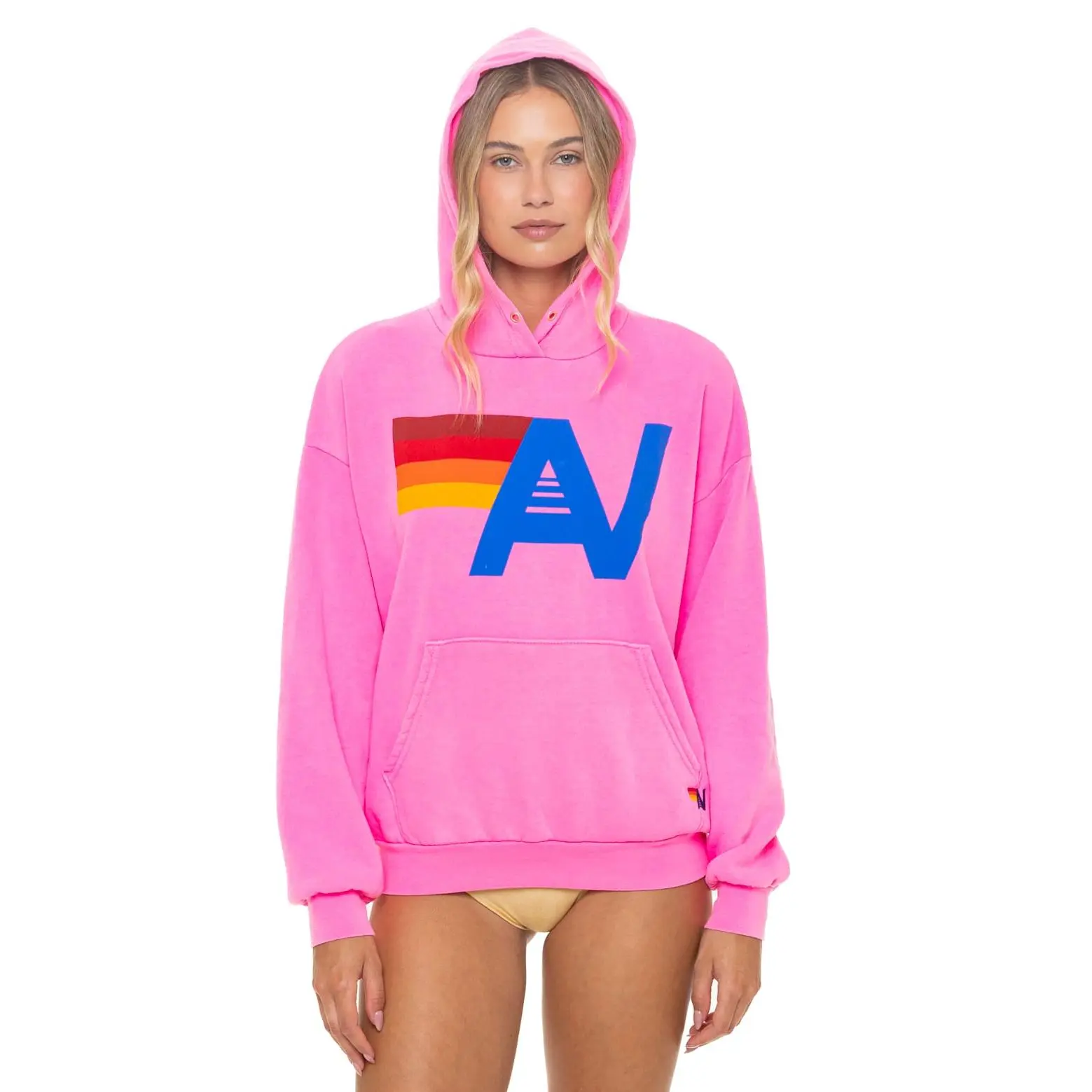 LOGO PULLOVER RELAXED HOODIE - NEON PINK LOGO PULLOVER RELAXED HOODIE - NEON PINK