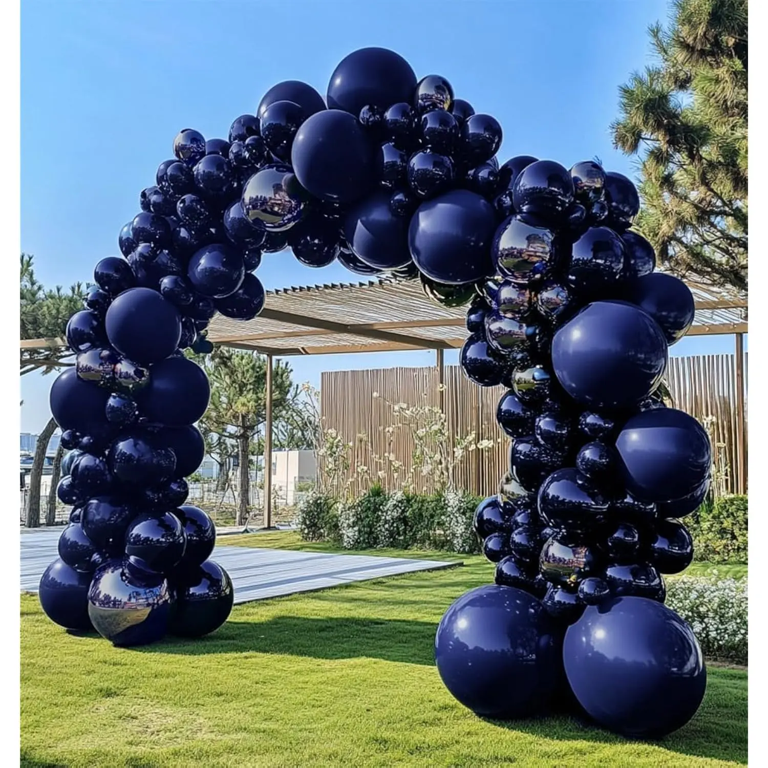 Navy & Royal Blue Double-Stuffed Balloon Garland Kit Pearl Balloons for Weddings & Parties