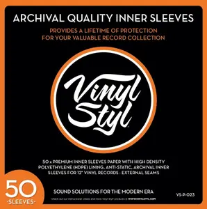 Vinyl Styl® VS-P-023 12 Inch Archival Inner Record Sleeves - HDPE-Lined - 50 Count (White)  [BAGS / SLEEVES] Audiophile, White