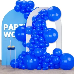 PartyWoo Pearl Blue Balloons 140pcs Different Sizes of 18 12 10 5 Inch Sky Blue Latex Helium Balloon Arch Kit Garland for Graduation Baby Shower Gender Reveal Birthday Party Decorations Blue-Z23