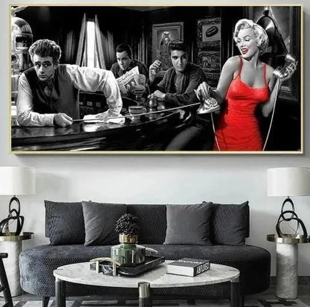 Classic Marilyn James Dean Famous Singers Artist Legends Posters Prints Wall Art Pictures Red Dress Home Decor Poster No Frame Artistic Gift