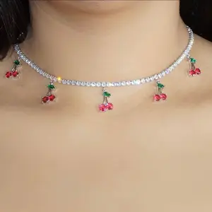 Tennis cherry necklace