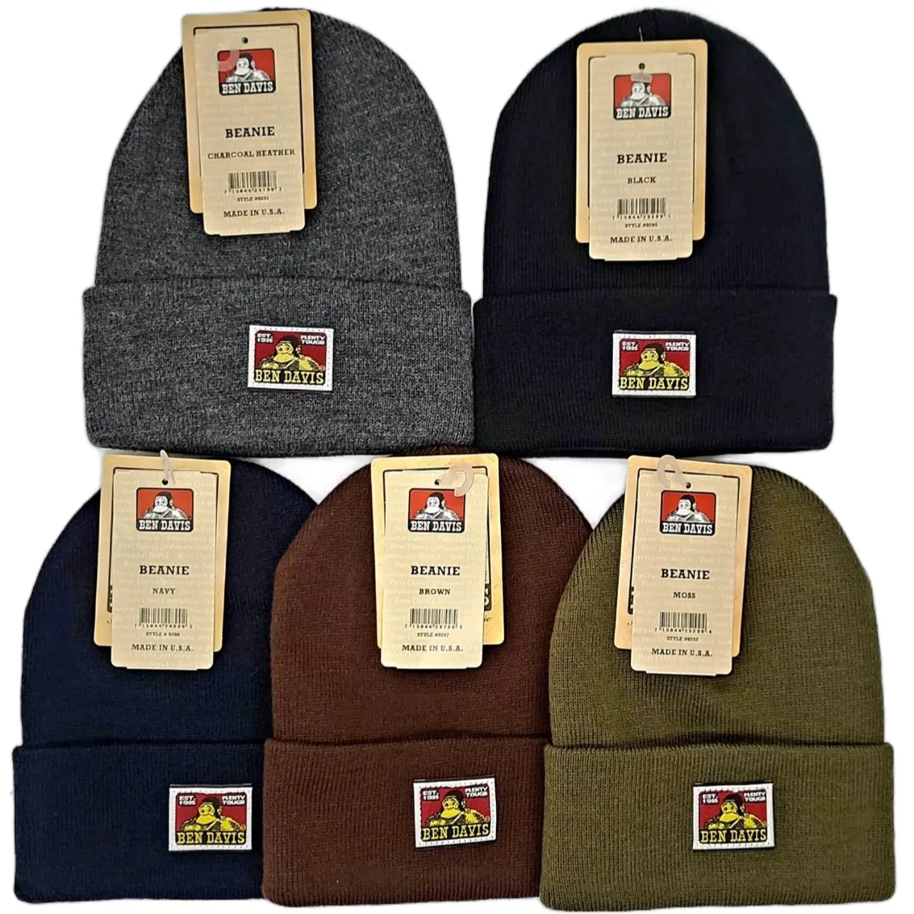 Ben Davis Men's Cuffed Knit Cozy Fashion High Quality Beanie - Men's Tops Knitwear Accessories, Cozy Beanie, Fashion Beanie