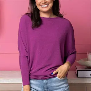 Dreamy Knit Boatneck Dolman Top Women’s Basic Knitwear
