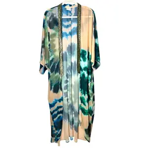 Goddess Kimono in Tan and Teal