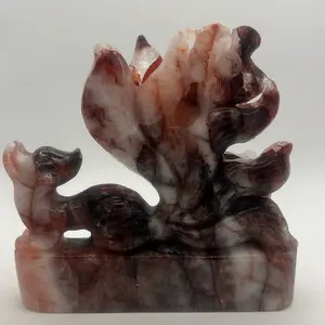 Fire quartz 9 tail carving