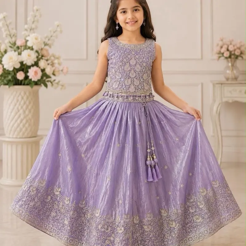 Purple Lehnga Choli for kids, available all size from age 4 to 14 years