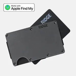 Ridge Wallet 2.0 + Tracker Card Bundle | RFID Blocking Slim Metal Wallet | Apple FindMy Compatible | Never Lose Your Wallet | Minimalist EDC Set | Aluminum | Best Gift Idea tiktokshopspringglowup